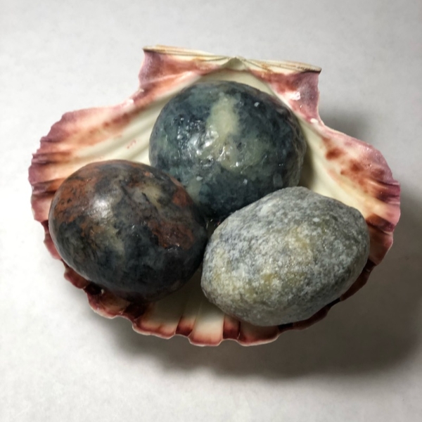 soap pebbles in a dish